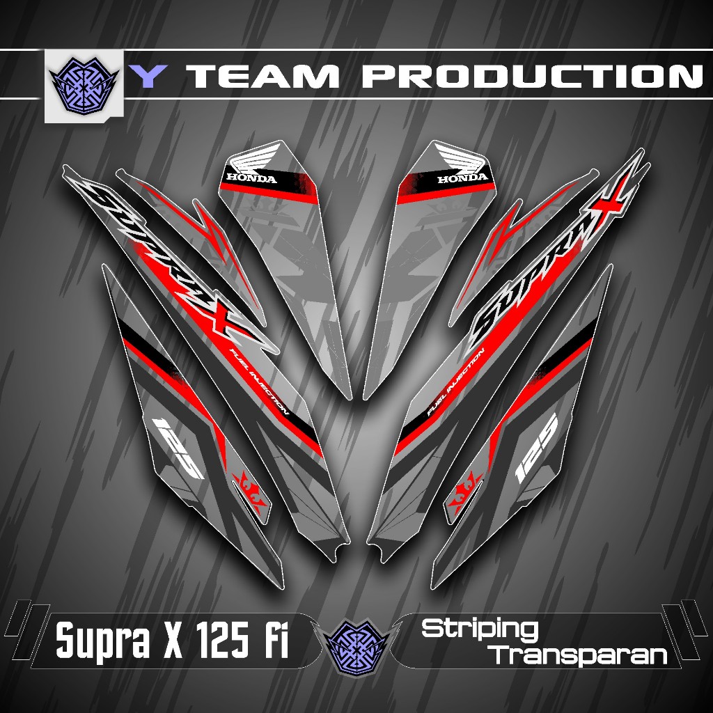 HONDA SUPRA X 125 FI 2014 TRANSPARKENT UV STRIPING X8 MOTIF SUPRA X 125 สติ๊กเกอร์ใส SIMPLE GRAPHICS