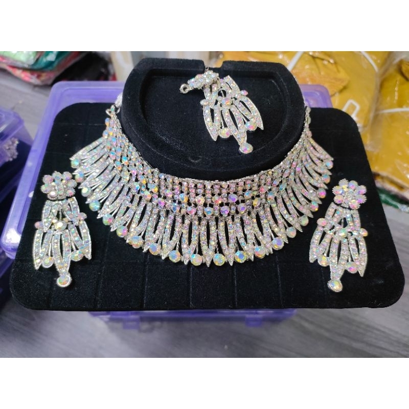 INDIAN CHOKER NECKLACE // INDIAN SILVER NECKLACE SET // ชุดเจ้าสาว // INDIAN JEWELRY ชุดสมบูรณ์