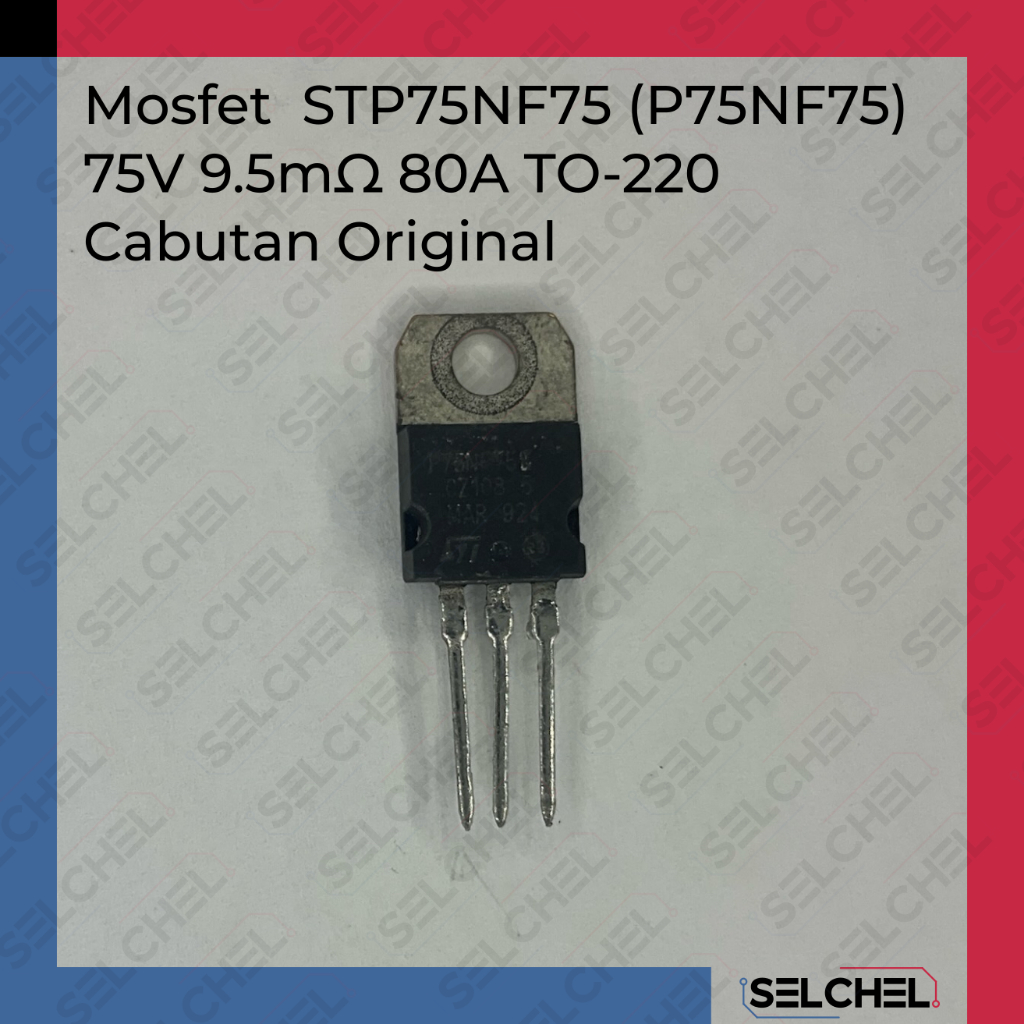 MOSFET STP75NF75 75V 80A TO-220 การกําจัดคุณภาพสูงดั้งเดิม