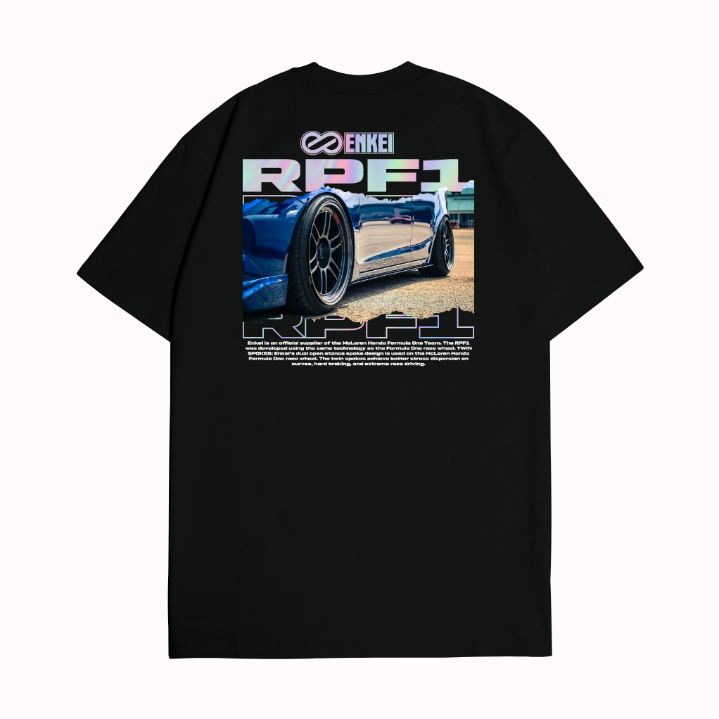 KRMK เสื้อยืด Unisex Distro พร้อม ENKEI RPF1 INSTALLED ภาพขอบโฮโลแกรม