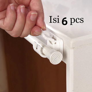 6 Pcs Bracket tiang gorden fleksibel, gorden kolong dapur, gantungan tiang gorden, hook tempel, bracket tiang , klip tiang