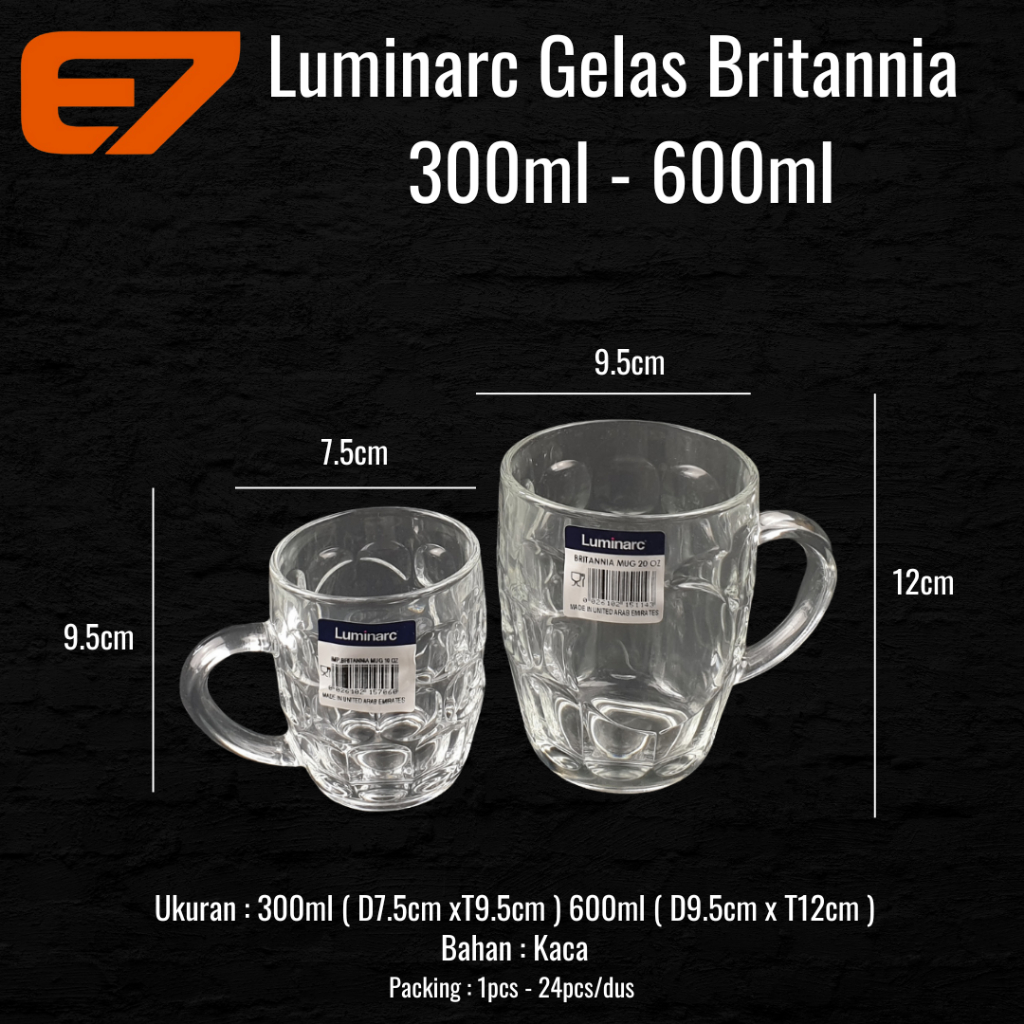 Luminarc Britnia แก้วเบียร์แก้ว - แก้ว 300ml & 600ml