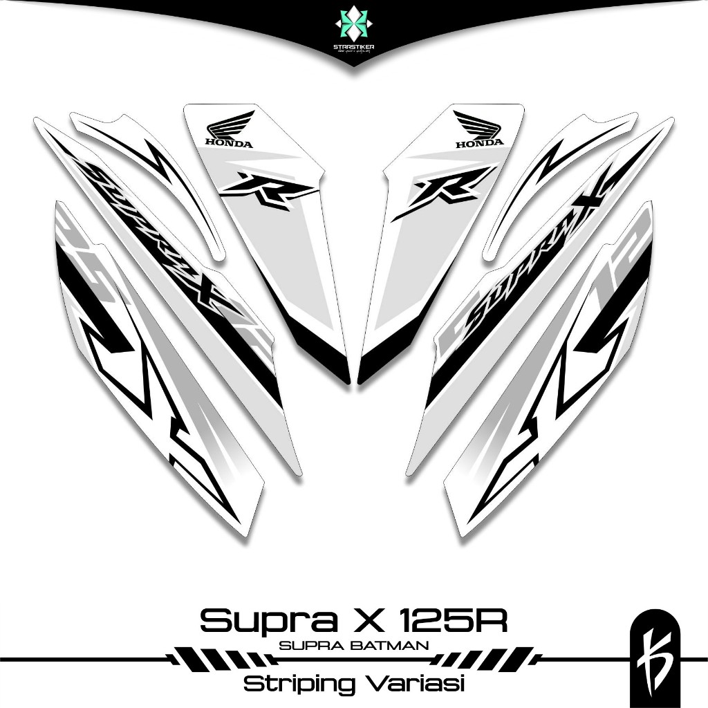 STRIPING SUPRA X 125 CARBON SKU 67 BATMAN STICKER HONDA WAVE 125 R SUPRA X 125R / KAIROZ