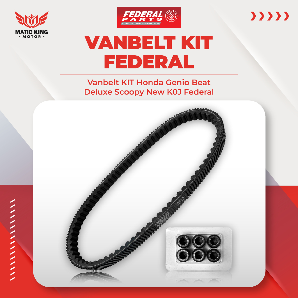 Federal Vanbelt V เข็มขัด Fanbelt ชุด Genio Beat Deluxe Street Scoopy ใหม่ K2F K1A K0J FP-231PA-K0J-