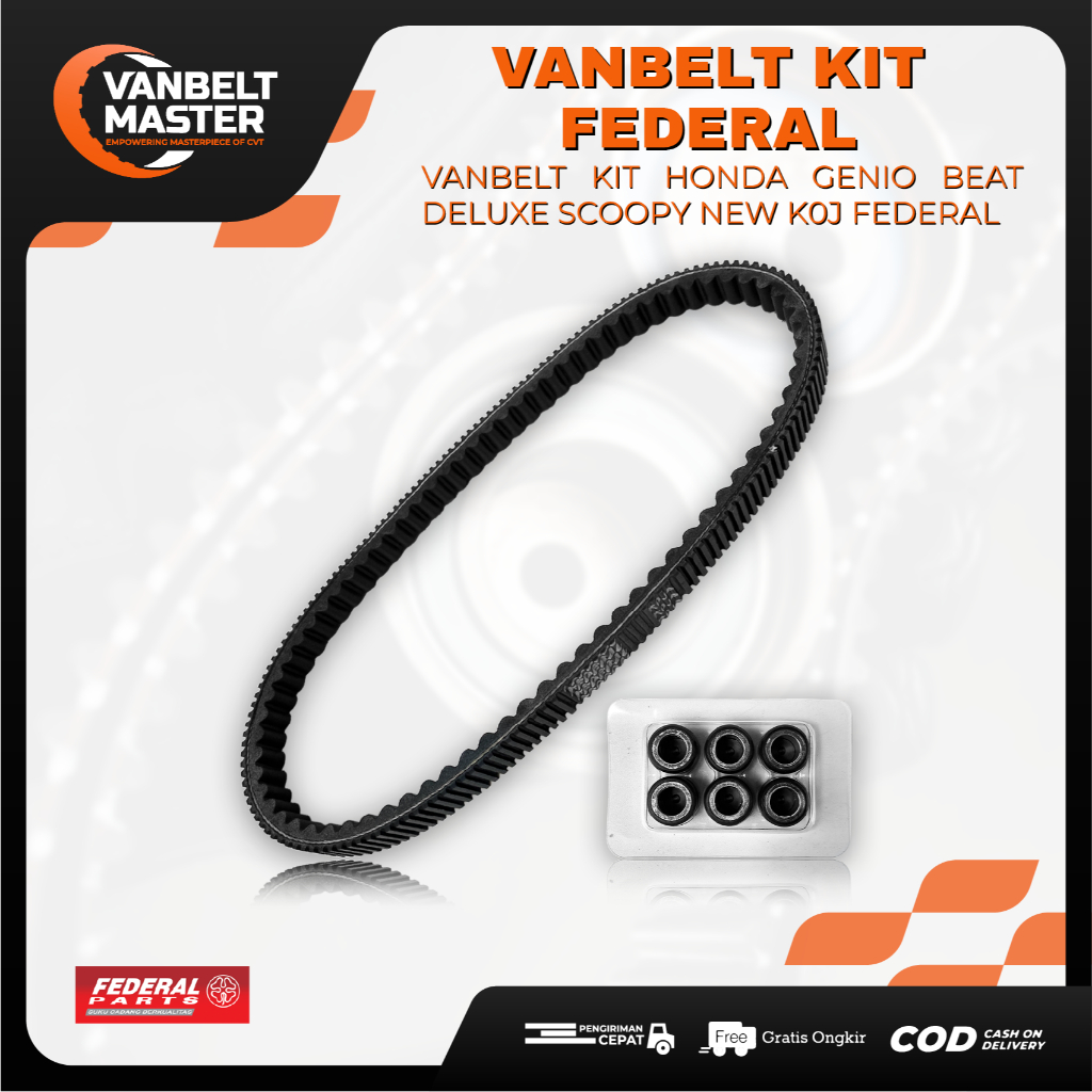 Federal Vanbelt V เข็มขัด Fanbelt ชุด Genio Beat Deluxe Street Scoopy ใหม่ K2F K1A K0J FP-231PA-K0J-