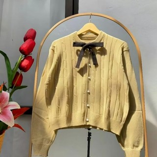Miliea Blouse Atasan - Cardigan Knit Rajut Premium Sweater Cardigan Rajut Motif Cable Vita Top Blouse Knit Rajut Crop Wnaita Terlaris