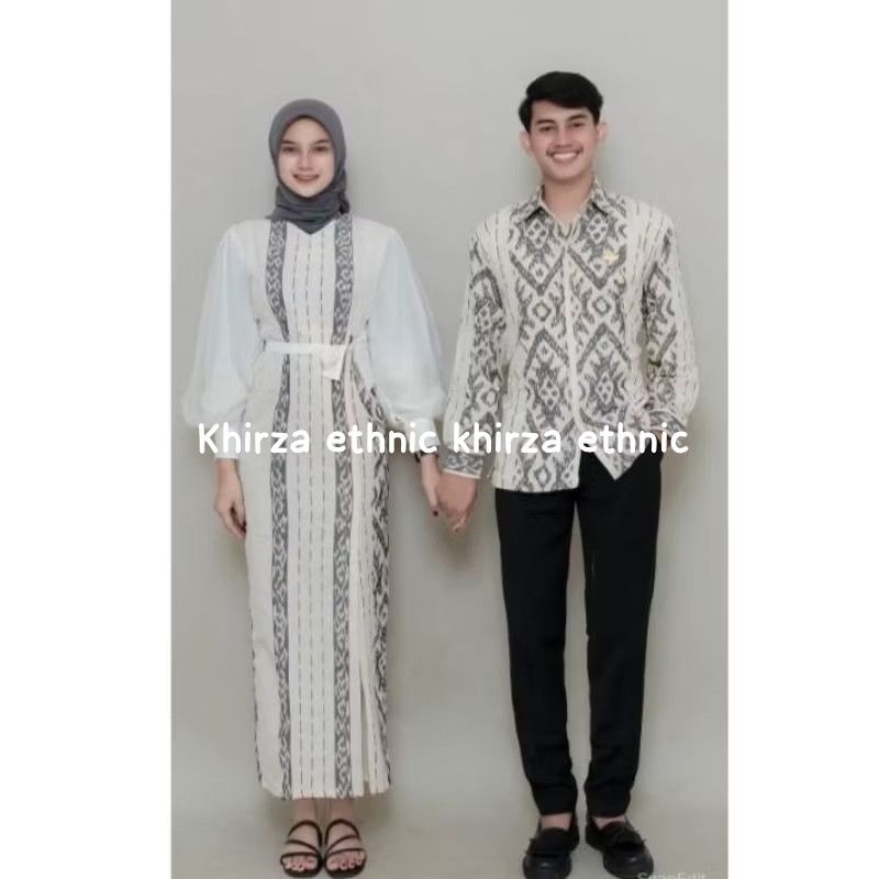 PADMA WHITE WOVEN COUPLE CLOTHES - COUPLE WOVEN CLOTHES - COUPLE WEDDING CLOTHES
