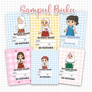 SAMPUL BUKU SATU LEMBAR CUSTOM NAMA UNTUK SEKOLAH TK SD