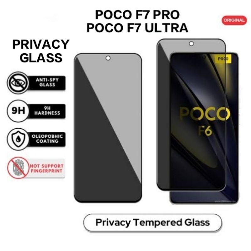 POCO F7 PRO.POCO F7 ULTRA TEMPERED GLASS PRIVACY SPY ANTI-SCRATCH SPY GLASS ANTI-TIP PRIVACY GLASS