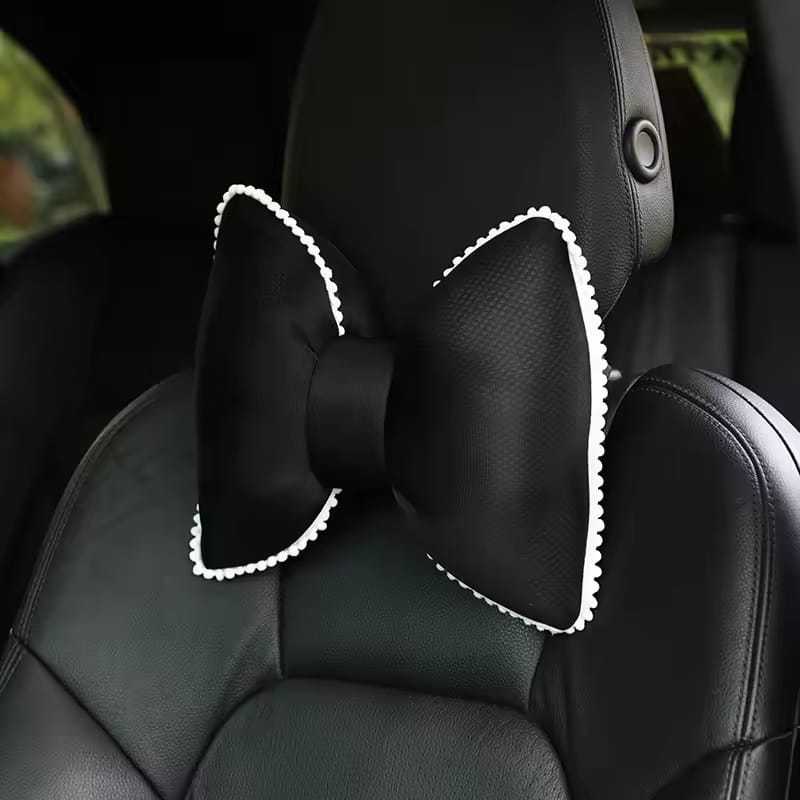 หมอนรองคอเบาะรถยนต์ LACE RIBBON PASTEL LACE PINK LACE