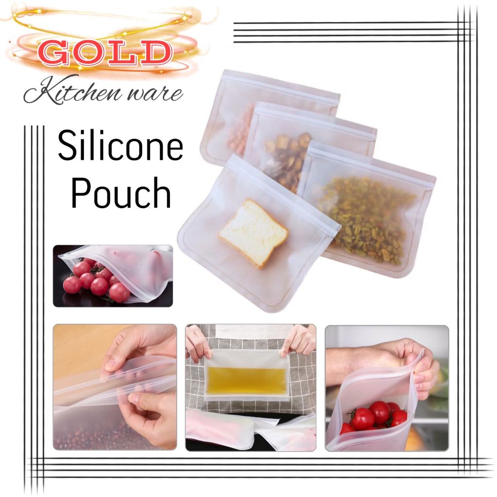 G976 Ziplock ถุงเก็บอาหารตู้เย็นเก็บอาหารReusable Ziplockซิลิโคนหนา