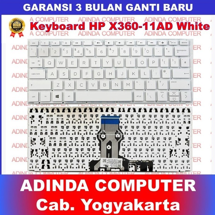 Hp Pavilion X360-11AD 11-AD106TU 11-AD108CA 11-AD108CA คีย์บอร์ดสีขาว