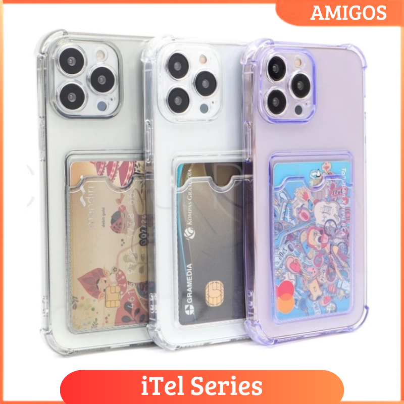 ITel A50 A70 P55 NFC Slot Card Case Clear Case Card Holder Card Storage