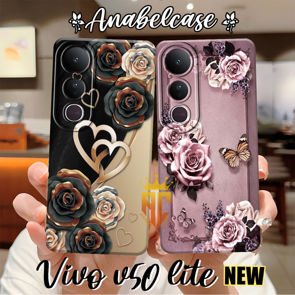 Softcase VIVO V50 LITE 5G 2025 Fashion Case Beautiful Floral Motif - เคสสวยๆ - เคส Vivo - เคสใหม่ล่า