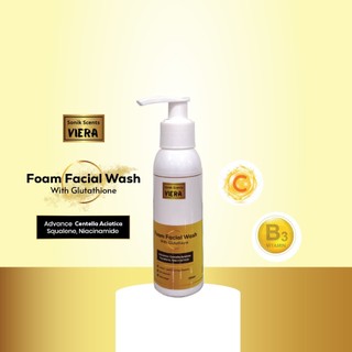 VIERA Facial Wash Low pH with Centella Asiatica,Niacinamide Squalane Cleanser Facial  Menyamarkan Kerutan Wajah & Menjaga Elastisitas Pembersih Wajah Facial Cleanser Sabun Cuci Muka Pengontrol Minyak Membersihkan Kulit Dengan Lembab