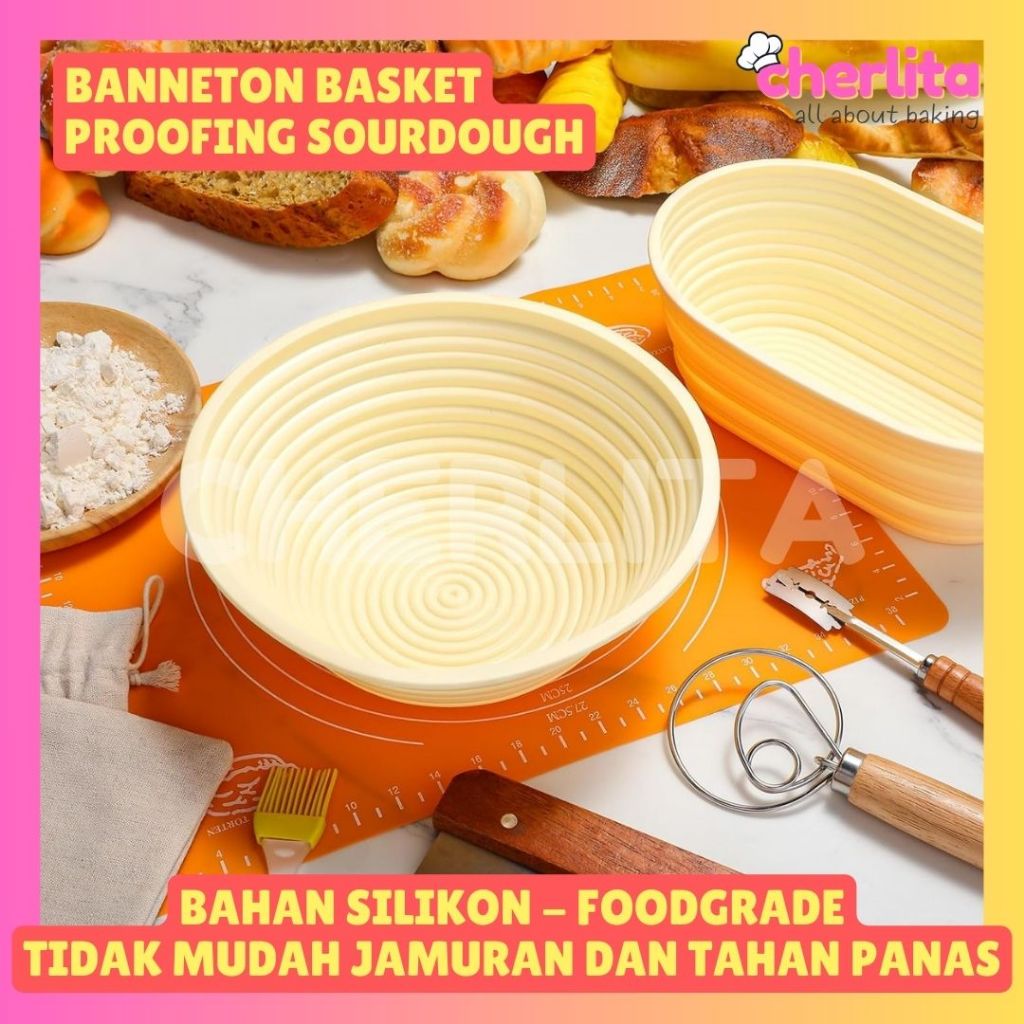 READY Banneton Sourdough Basket ซิลิโคนตะกร้าขนมปัง Proofing