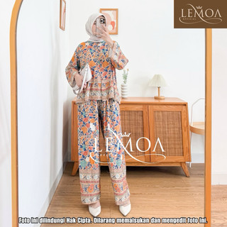 Hania Oneset Rayon Celana Kulot Atasan Rempel Setelan Muslim Panjang