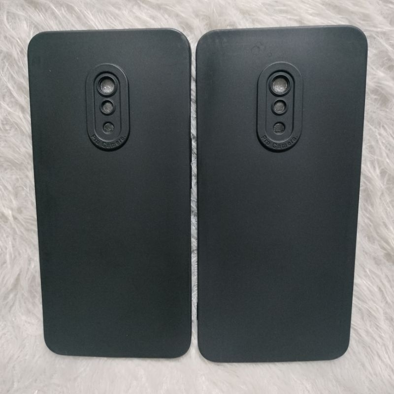 SOFTCASE PRO CAMERA REALME X /OP K3 SLIKON MACARON FULL BLACK