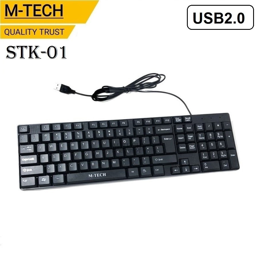 แป้นพิมพ์ USB มาตรฐานสําหรับพีซีและแล็ปท็อป M-Tech STK-01