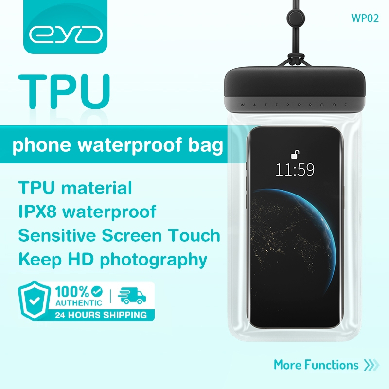 LAYAR EYD WP02 วัสดุ TPU IPX8 กระเป๋าโทรศัพท์กันน้ํา HD การถ่ายภาพที่ละเอียดอ่อนหน้าจอสัมผัสสากลกันน