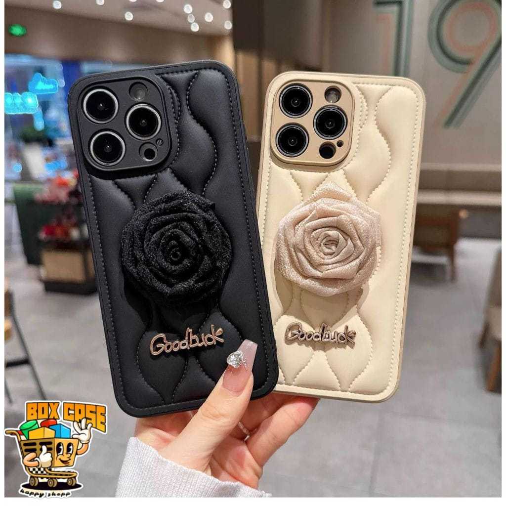 MN222 ใหม่ VINTAGE LUXURY FASHION ROSE หนัง PUFFY เคสโทรศัพท์ CASING HP สําหรับ IPHONE 7 7 + 8 + X X