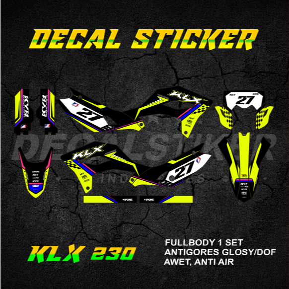 HIJAU UNGU MERAH DECAL STICKER KLX 230 SE FULLBODY (005) DECAL STICKER LX SR SM 2024 2025 RED JINGGA