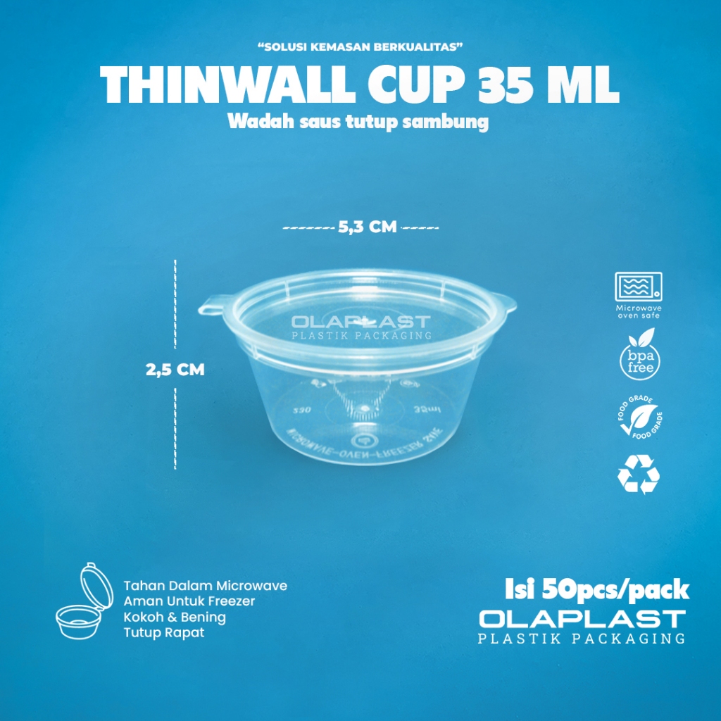 Thinwall Cup Sauce / Pudding 35ml / SAMBAL CUP / ถ้วยซอส