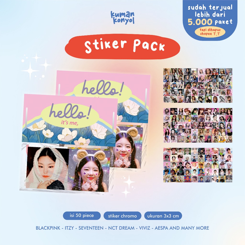 สติ๊กเกอร์ KPOP - DECO STICKERS 50PC - IDOL BIAS - SEVENTEEN - AESPA - BLACKPINK