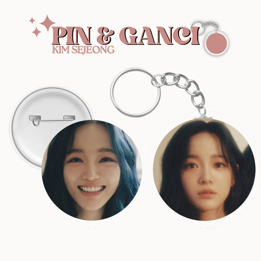 GANTUNGAN KIM SEJEONG PIN MOON KEYCHAIN 58 MM KPOP IDOL KEYCHAIN UNOFFICIAL
