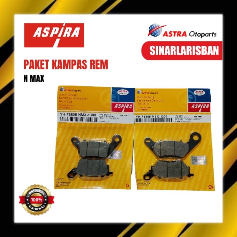 NMAX Aspira ชุดผ้าดิสก์เบรกหลังด้านหน้า