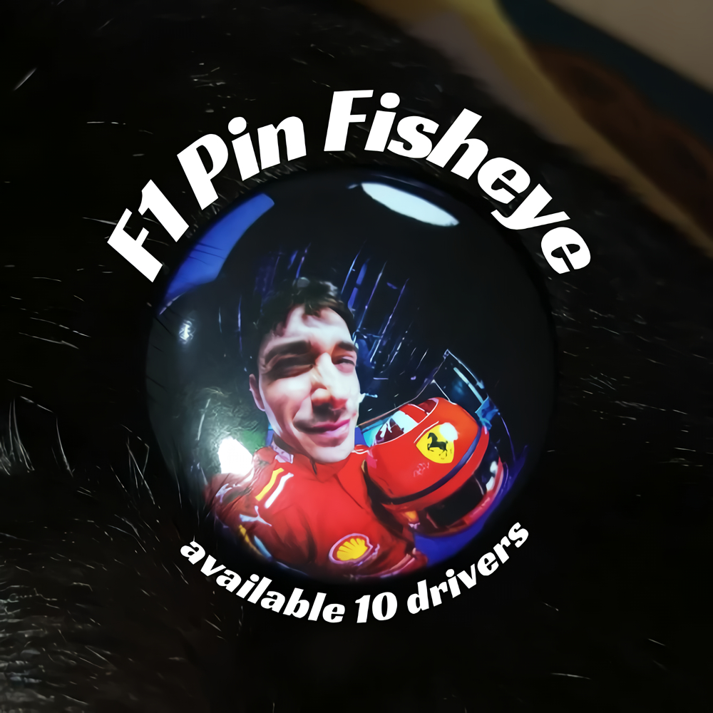F1 ปุ่ม Pin Fisheye 45 มม.Carlos Charles Mando Oscar Isack Ollie George Alex Esteban Kimi กระเป๋า Me