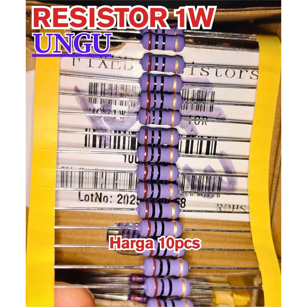 UNGU PURPLE RESISTOR 1 วัตต์ 5% 10 ชิ้น VARIOUS VALUES