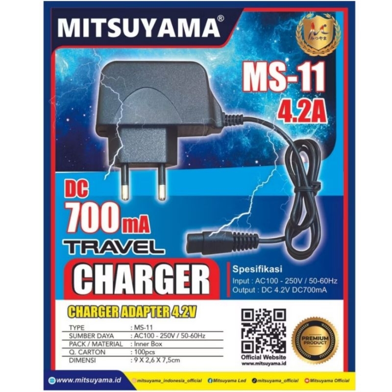MS-11 Mitsuyama MS 11 DC 700mA อะแดปเตอร์ชาร์จไฟหน้าสําหรับเดินทาง