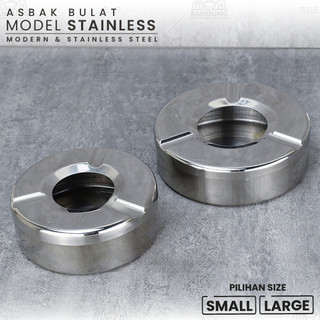 Asbak Bulat Desain Simple Modern & Kokoh Aesthetic Ukuran Besar & Kecil untuk rumah, Kantor, Cafe, atau Restoran Stainless Steel Multifungsi