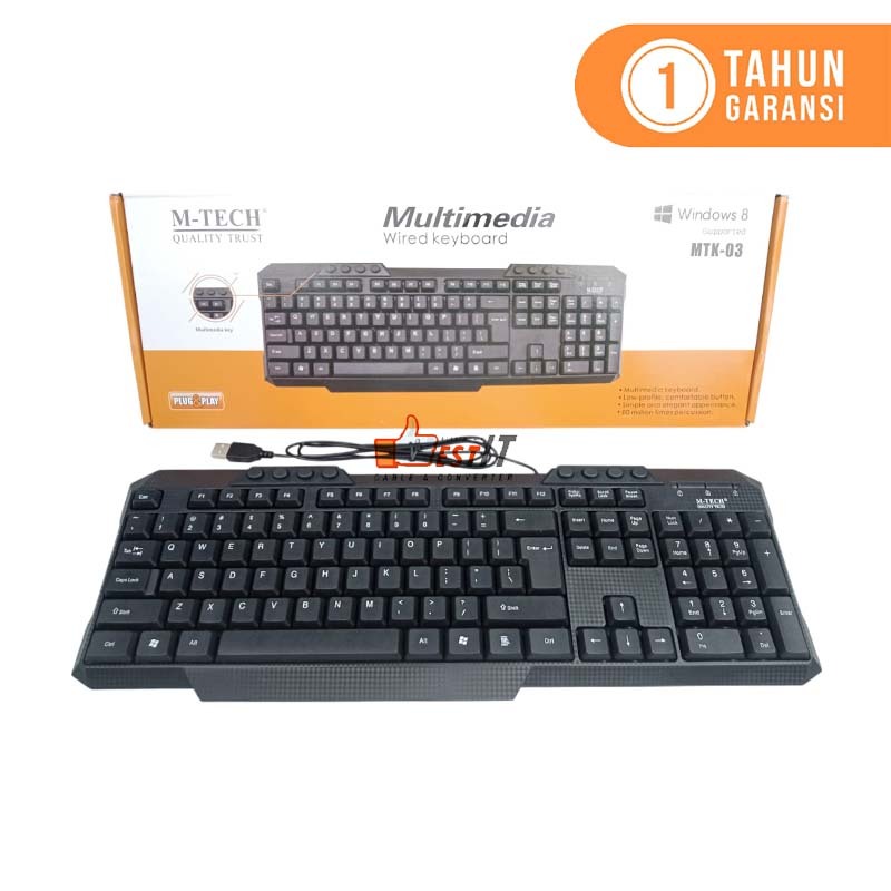 คีย์บอร์ดคอมพิวเตอร์แล็ปท็อป Mtech USB
