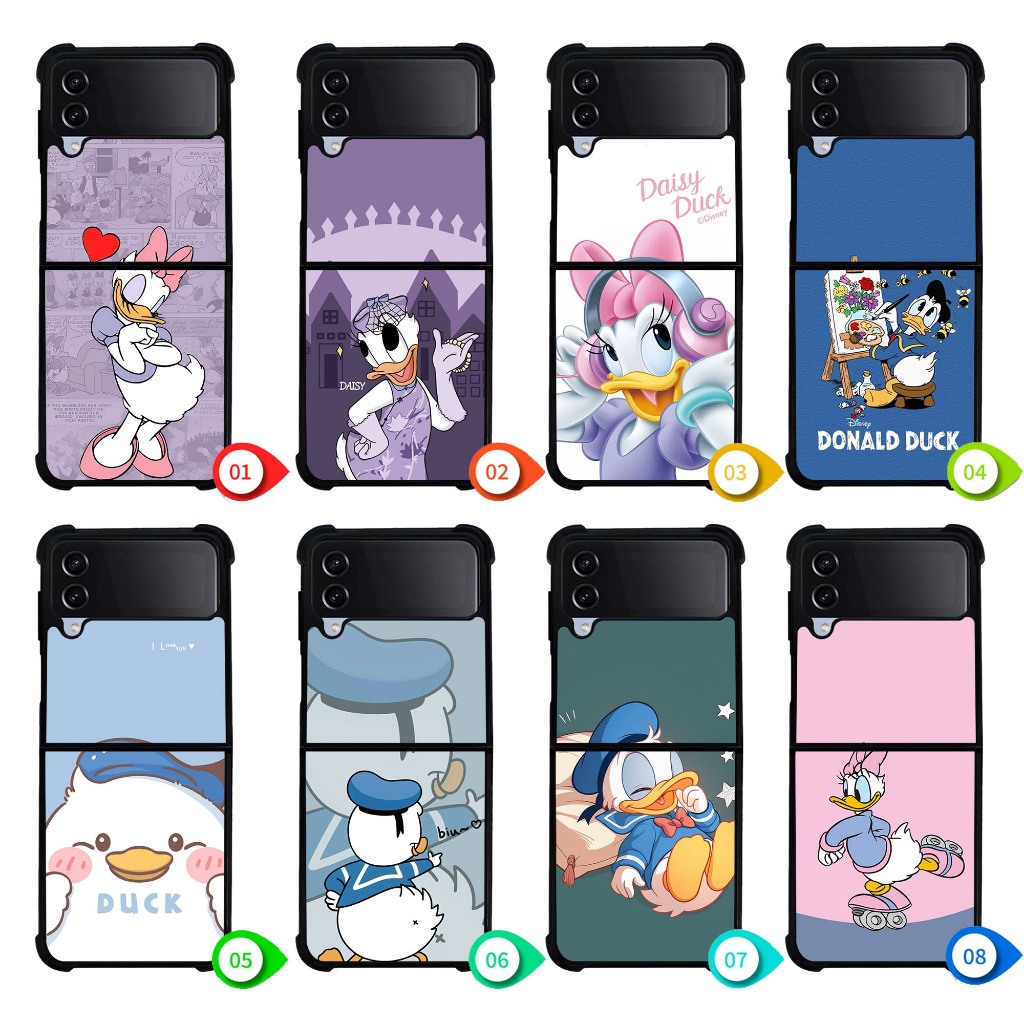 กรณีที่กําหนดเองสําหรับ Samsung Galaxy Z พับ 7 6 5 4 3 Z Flip 7 6 5 4 3 DONAL DUCK & DAISY DL0065