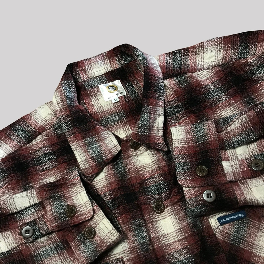 KEMEJA Veterano Muddy Fox Brown Brick Wool Shirt - L (6)