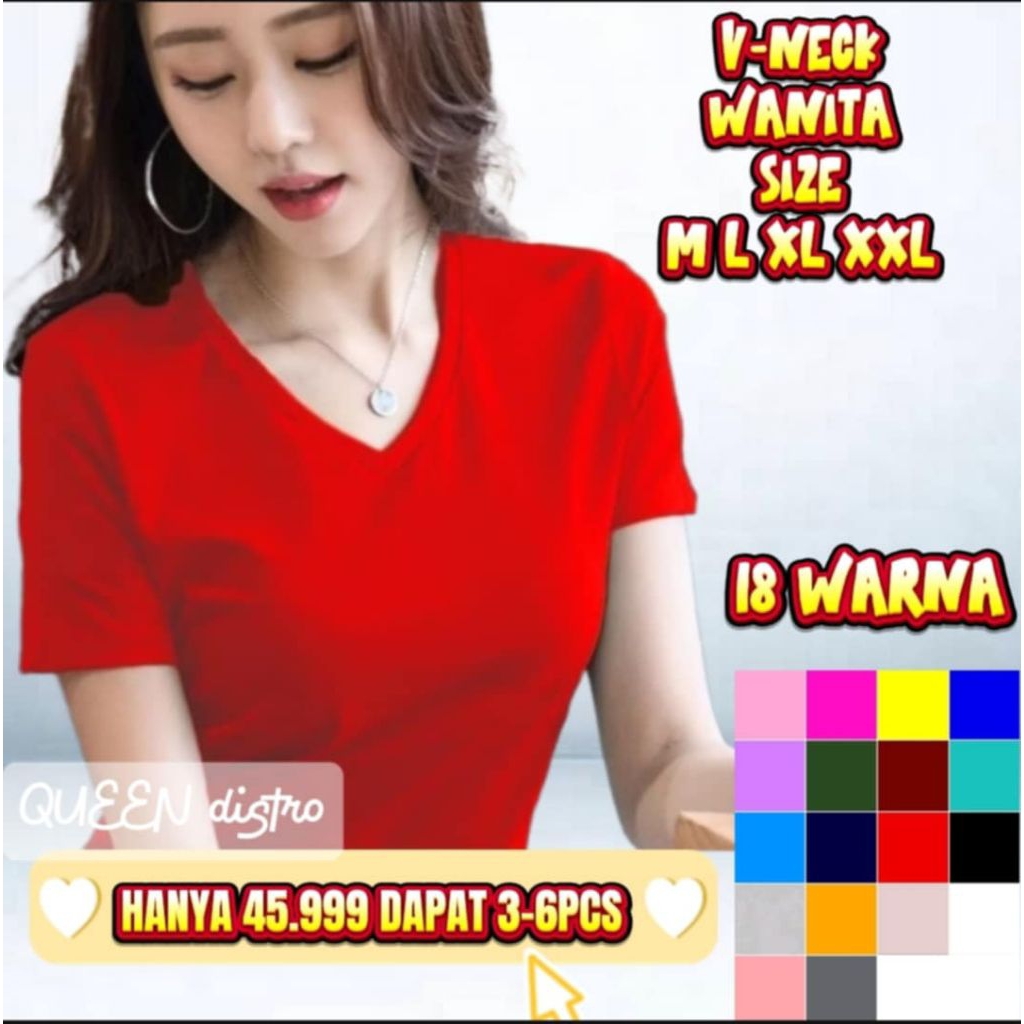 ผู้หญิง V-NECK TSHIRT 45,999 GET 3-6 ชิ้น SIZES ML XL XXL