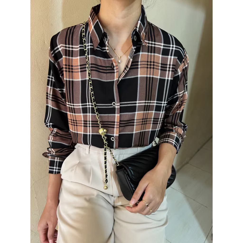 KEMEJA RAYON SHIRT WITH PLAIN PATTERN // STRIPED SHIRT K1632