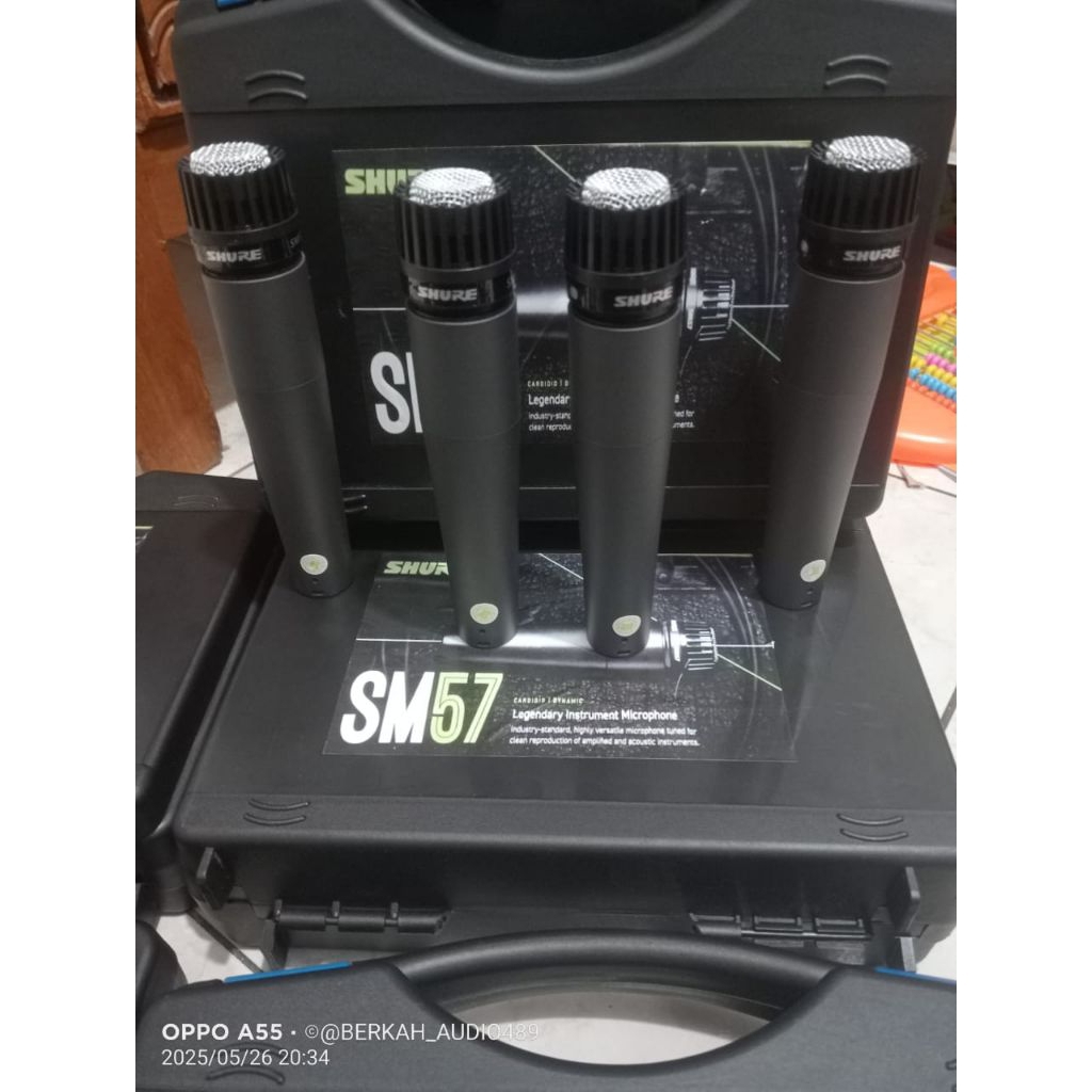 KekaStore กระเป๋าเดินทางจัมโบ้มี 4 Mic Sm 57 Mic Drum Mic เครื่องดนตรีสาย Mic Shure Sm 57