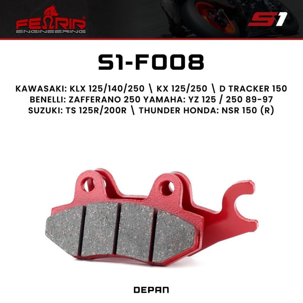 ผ้าเบรคหน้า Dispad KLX 150 Dtracker 150 YZ125 YZ150 Fenrir Brakepad Ceramic Fusion