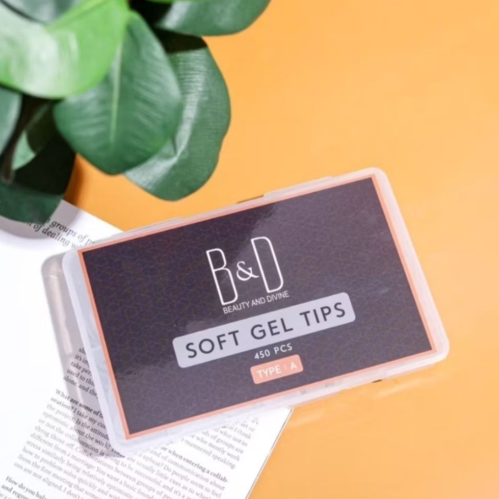 B&D SOFT GEL TIPS 450 ชิ้นสําหรับการส่งออกเล็บ