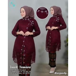 Setelan Kebaya Tunik Brokat / Kebaya Kondangan / Kebaya Modern / Baju Tradisional Tunik Janggan / Kebaya Wisuda