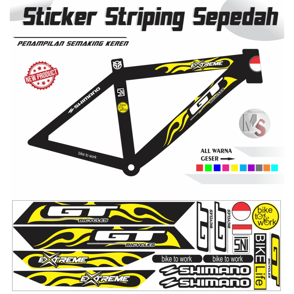 ชุดสติ๊กเกอร์จักรยาน Striping Bike GT EXTREME STYLE Y53