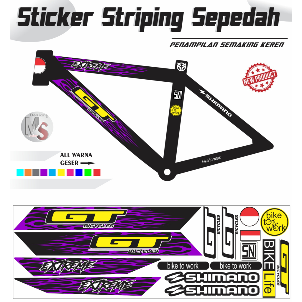 ชุดสติ๊กเกอร์จักรยาน Striping Bike GT EXTREME STYLE Y56