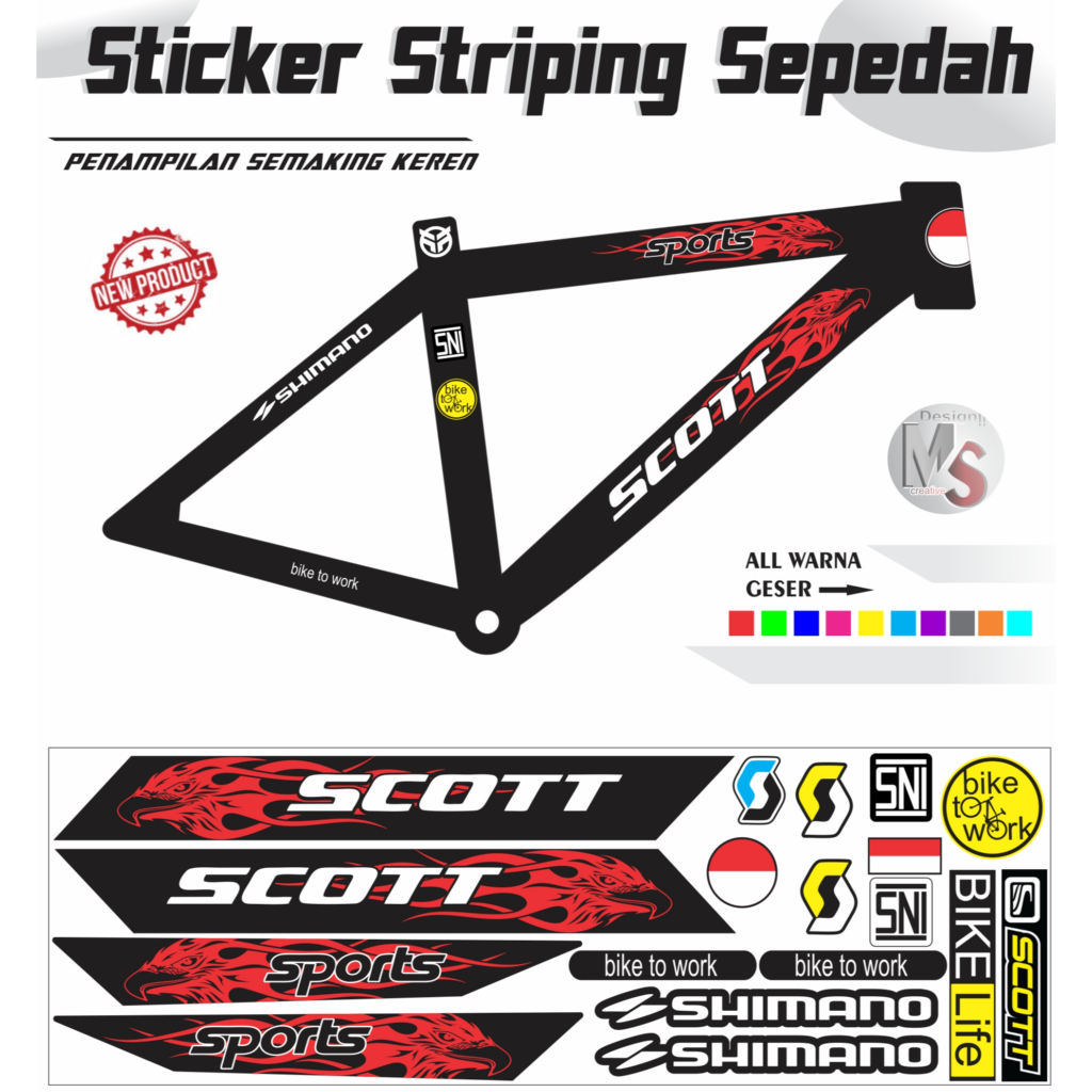 ชุดสติ๊กเกอร์จักรยาน Striping Bike SCOOT STILE Y68
