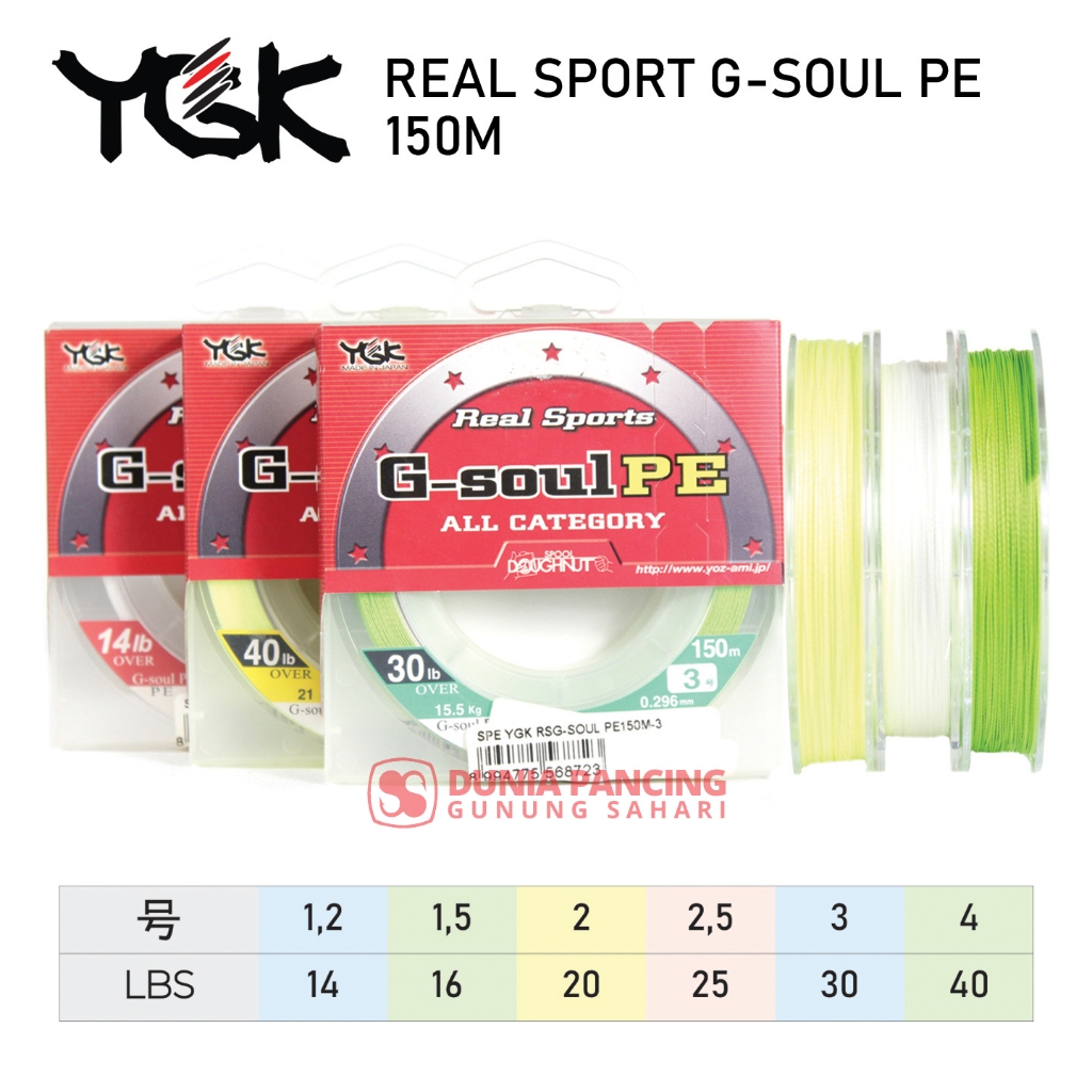 YGK Real Sport G-Soul PE All Category PE 1.2 สาย