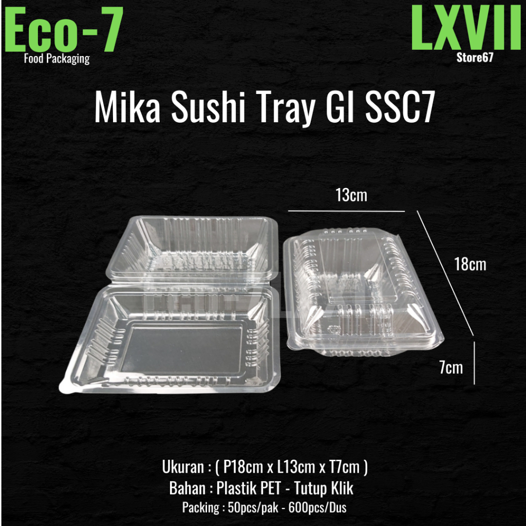 Mika Tray Sushi GI SSC7 กล่องข้าวเบนโตะ ถาดขนมปัง (50 ชิ้น)