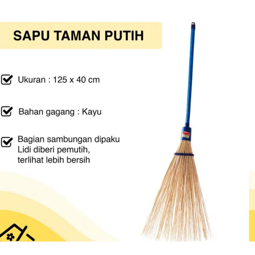 JUMBO WHITE STICK BROOM / GARDEN BROOM
