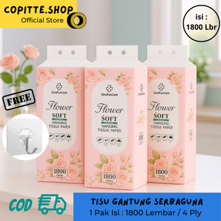 Tisu Kotak Gantung Premium 1800 Lembar 4 Ply Tebal Halus Dengan Desain Elegan